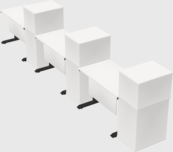 Dual motor electric desk w/cabinet