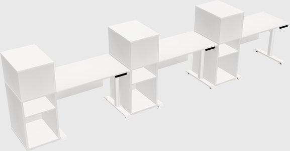 Dual Motor Electric Desk W/cabinet