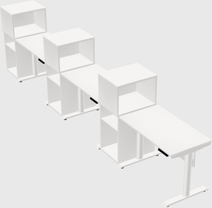 Dual motor electric desk w/cabinet