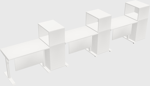 Dual motor electric desk w/cabinet