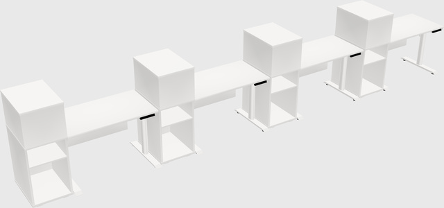 Dual Motor Electric Desk W/cabinet