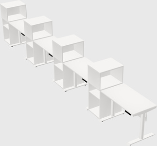 Dual motor electric desk w/cabinet
