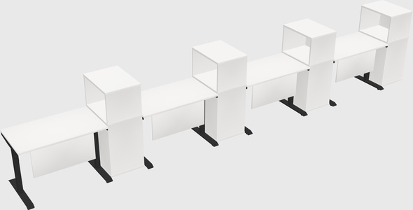Dual motor electric desk w/cabinet