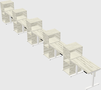Dual motor electric desk w/cabinet