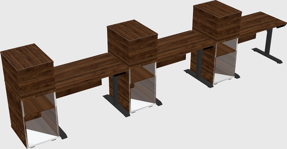 Dual motor electric desk w/cabinet