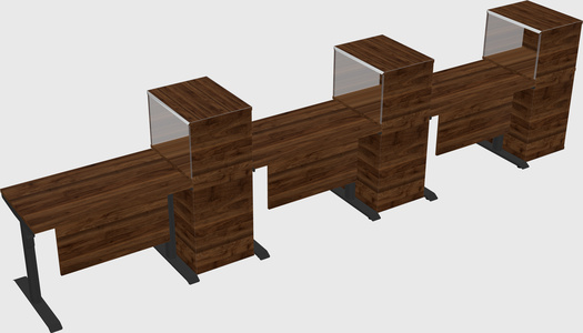 Dual motor electric desk w/cabinet
