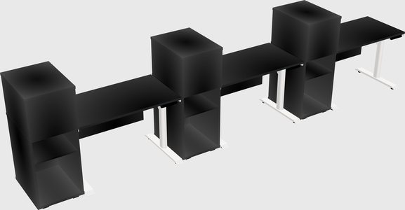 Dual Motor Electric Desk W/cabinet