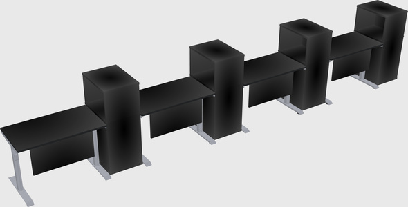 Dual motor electric desk w/cabinet