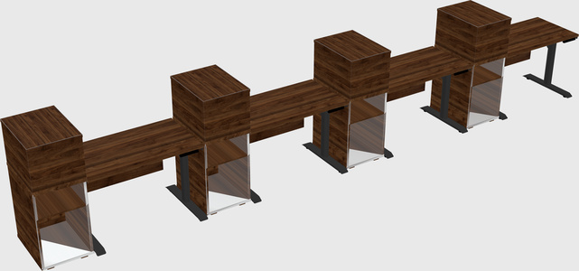 Dual motor electric desk w/cabinet