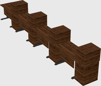 Dual motor electric desk w/cabinet
