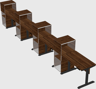 Dual motor electric desk w/cabinet