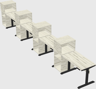 Dual motor electric desk w/cabinet