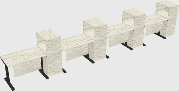 Dual motor electric desk w/cabinet