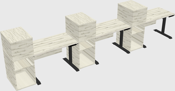 Dual motor electric desk w/cabinet