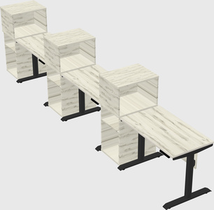 Dual motor electric desk w/cabinet