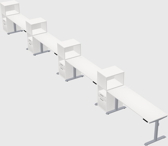 Dual motor electric desk w/cabinet
