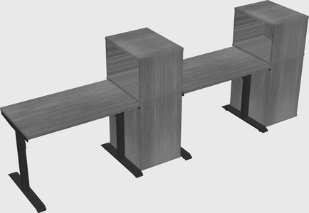 Dual motor electric desk w/cabinet