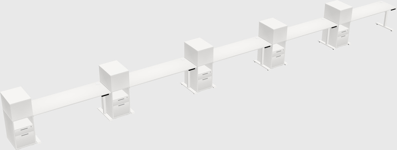 Dual motor electric desk w/cabinet