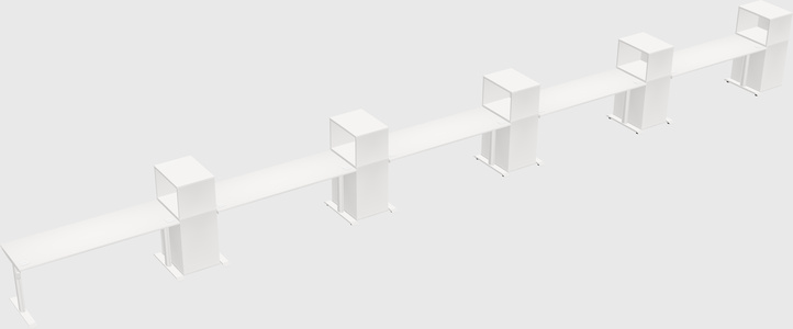 Dual motor electric desk w/cabinet