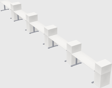 Dual motor electric desk w/cabinet