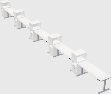 Dual motor electric desk w/cabinet
