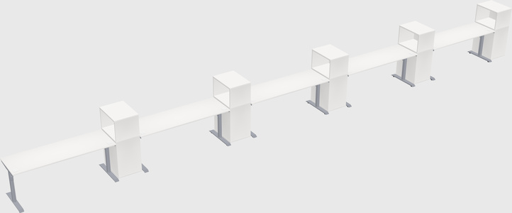 Dual motor electric desk w/cabinet
