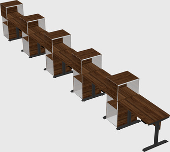 Dual motor electric desk w/cabinet