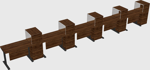 Dual motor electric desk w/cabinet