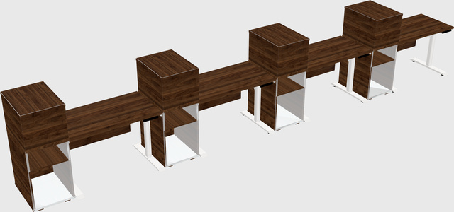 Dual motor electric desk w/cabinet