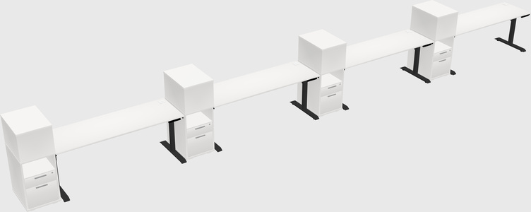 Dual motor electric desk w/cabinet