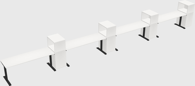 Dual motor electric desk w/cabinet