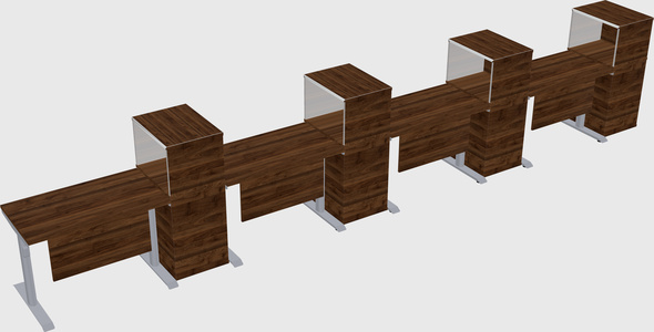 Dual motor electric desk w/cabinet