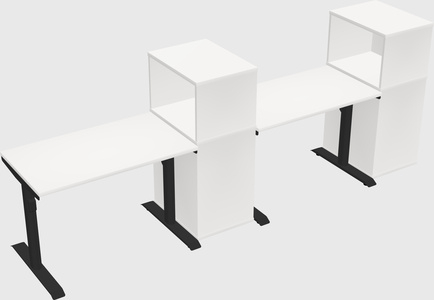 Dual motor electric desk w/cabinet