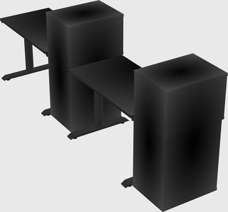Dual motor electric desk w/cabinet