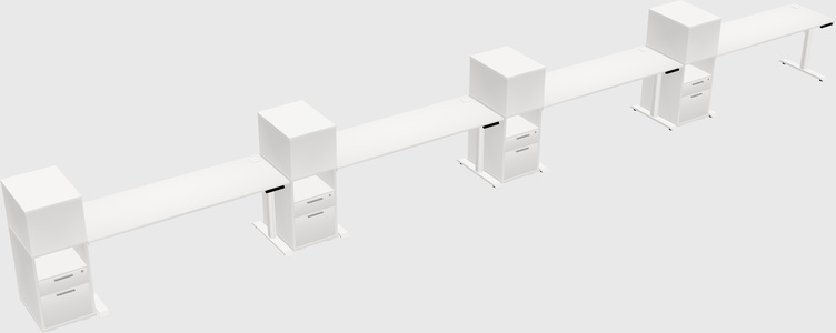 Dual motor electric desk w/cabinet