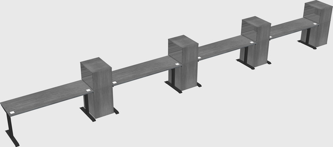 Dual motor electric desk w/cabinet