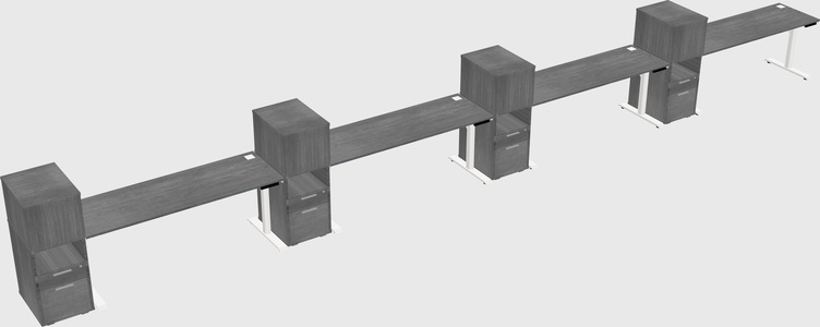 Dual Motor Electric Desk W/cabinet