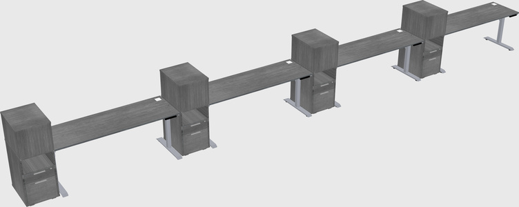 Dual motor electric desk w/cabinet