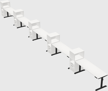 Dual motor electric desk w/cabinet