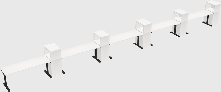 Dual motor electric desk w/cabinet