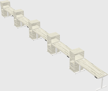 Dual motor electric desk w/cabinet
