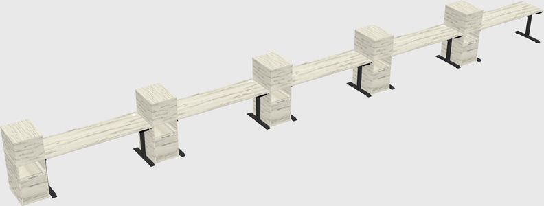 Dual motor electric desk w/cabinet