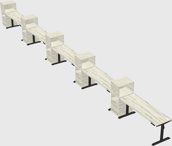 Dual motor electric desk w/cabinet