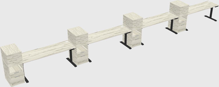 Dual motor electric desk w/cabinet