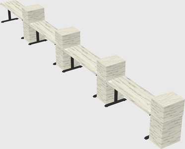 Dual motor electric desk w/cabinet