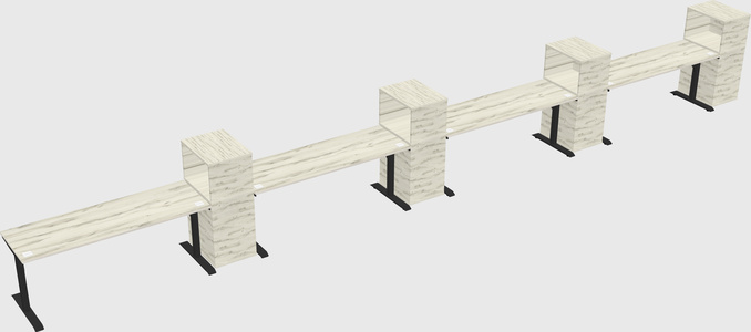 Dual motor electric desk w/cabinet