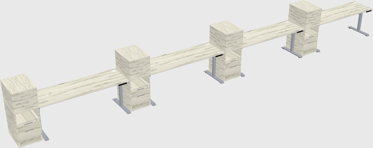 Dual motor electric desk w/cabinet