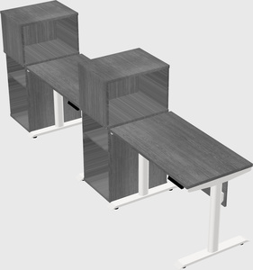Dual motor electric desk w/cabinet