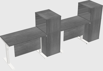 Dual motor electric desk w/cabinet