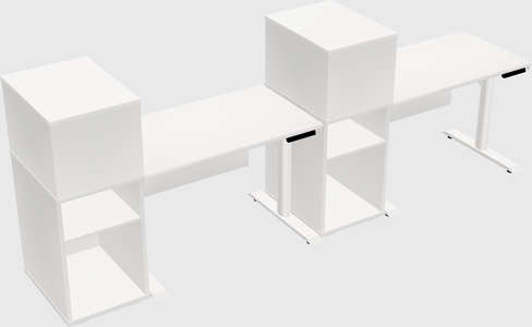 Dual Motor Electric Desk W/cabinet